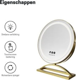 Marbor Make Up Spiegel Met LED Verlichting - Goud - Hollywood Mirror -Cosmetica Aanbiedingen 1135x1200 3