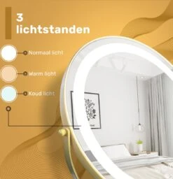 Great's® Make Up Spiegel Met LED Verlichting - ⌀ 40cm - Visagie Spiegel Rond - Extra Close Up Spiegeltje 10x - Goud -Cosmetica Aanbiedingen 1157x1200 2