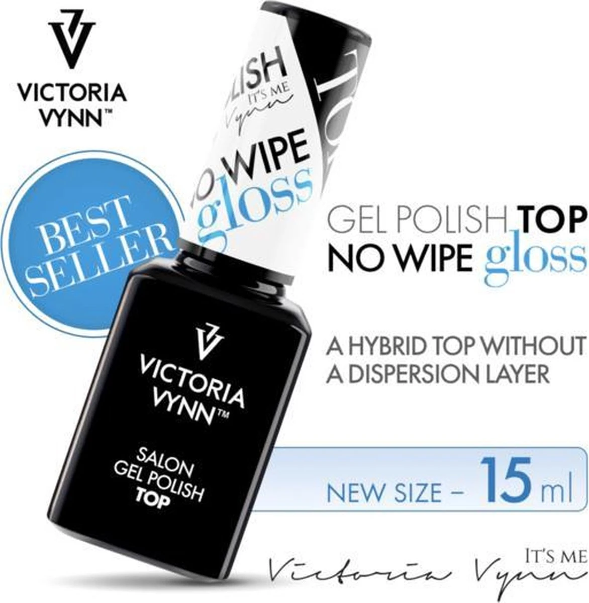 Victoria Vynn™ - Gel Nagellak - Topcoat No Wipe GLOSS 15 Ml. - Topgel Zonder Plaklaag - De Must Have Voor Iedere Professional - Groot Formaat