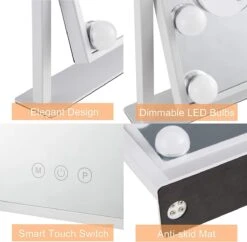 Bright Beauty Vanity Make Up Spiegel Met Verlichting - Wit - Dimbaar Met Drie Lichtstanden -Cosmetica Aanbiedingen 1200x1177