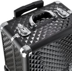 Dreamble Make-up Koffer - Make-up Trolley - Zwart - Rijdbaar - Met Wieltjes - Compact - 8 Vakken - Met Slot - 2 Sleutels -Cosmetica Aanbiedingen 1200x1186 1