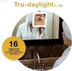 Melodii ML10X - Make Up Spiegel Met LED Verlichting - Scheerspiegel - 10x Vergroting - Met Tru-Daylight Verlichting - Voor Hem En Voor Haar -Cosmetica Aanbiedingen 1200x1188