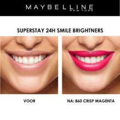 Maybelline SuperStay 24H Smile Brighters Lippenstift - 860 Crisp Magenta - Roze - Langhoudend 15 Maybelline SuperStay 24H Smile Brighters Lippenstift - 860 Crisp Magenta - Roze - Langhoudend -Cosmetica Aanbiedingen 1200x1196