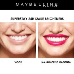 Maybelline SuperStay 24H Smile Brighters Lippenstift - 860 Crisp Magenta - Roze - Langhoudend 14 Maybelline SuperStay 24H Smile Brighters Lippenstift - 860 Crisp Magenta - Roze - Langhoudend -Cosmetica Aanbiedingen 1200x1197 4