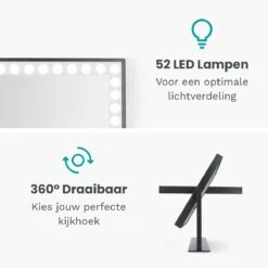 Mirlux Hollywood Spiegel Met Verlichting - Make Up - Visagie - Dimbaar LED Lampen Licht - Zwart 11 Mirlux Hollywood Spiegel Met Verlichting - Make Up - Visagie - Dimbaar LED Lampen Licht - Zwart -Cosmetica Aanbiedingen 1200x1200 175