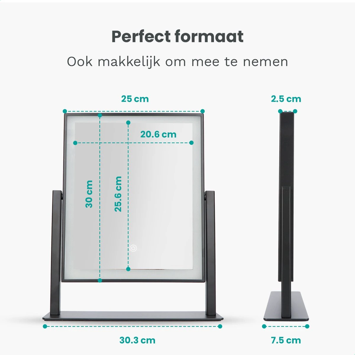 Mirlux Hollywood Spiegel Met Verlichting - Make Up - Visagie - Dimbaar LED Lampen Licht - Zwart 5 Mirlux Hollywood Spiegel Met Verlichting - Make Up - Visagie - Dimbaar LED Lampen Licht - Zwart - Afbeelding 5