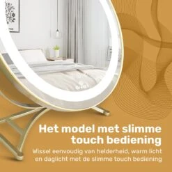 Great's® Make Up Spiegel Met LED Verlichting - ⌀ 40cm - Visagie Spiegel Rond - Extra Close Up Spiegeltje 10x - Goud -Cosmetica Aanbiedingen 1200x1200 360