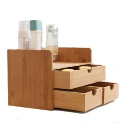 Merkloos Decopatent® Luxe Make-up Organizer Met 3 Lades - Cosmetica Organizer Make Up Met Schuiflade Bamboe Hout - Cosmeticahouder - Toren -Cosmetica Aanbiedingen 1200x1200 368