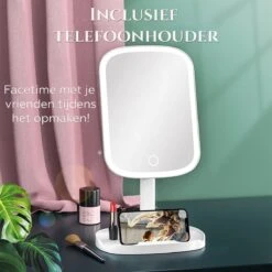 HighHome - Make Up Spiegel Met Led Verlichting - Inclusief 10x Spiegel - 3 Warmtes - 360 °C Draaibaar -Cosmetica Aanbiedingen 1200x1200 4