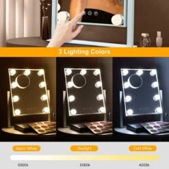 Bright Beauty Vanity Make Up Spiegel Met Verlichting - Wit - Dimbaar Met Drie Lichtstanden -Cosmetica Aanbiedingen 1200x1200 75