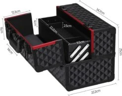 Make-upkoffer, Kapperskoffer, Cosmeticakoffer, Lege Nagelkoffer, Multikoffer, Afsluitbaar Voor Nageldesign/massageolie/fotoapparatuur, 34,7 X 22,2 X 25 Cm , Volledig Zwart HM-YAHEE-411233 -Cosmetica Aanbiedingen 1200x946