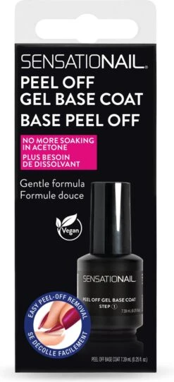 Sensationail Peel Off Gel Base Coat - 71791 -Cosmetica Aanbiedingen 547x1200