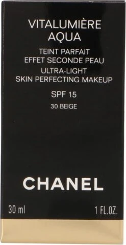 Chanel Vitalumiere Aqua Foundation - 30 Beige - SPF15 - 30 Ml -Cosmetica Aanbiedingen 622x1200