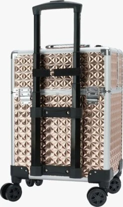 Koffer Gouden Kleur | Beautycase / Beautykoffer / Trolley Van Aluminium - 8 Wielen - Kapper Koffer - Tattoo Koffer - Nagel Koffer - Make-up Koffer -Cosmetica Aanbiedingen 711x1200