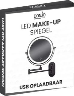 Make Up - Spiegel - Led Verlichting - 10X Vergroting - 3 Lichtstanden - Wandspiegel Rond - Badkamer - Mat Zwart - Draadloos -Cosmetica Aanbiedingen 926x1200
