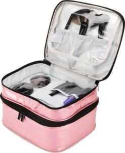 YONO Nagellak Tas - Nagelkoffer Beautycase - Cosmetica Koffer - Manicure Organizer - Roze -Cosmetica Aanbiedingen 981x1200